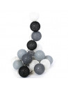 Guirlande à boules lumineuses 20 LEDS - 345 x D 6 cm - Gris