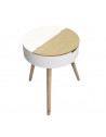 Table coffre en bois sur trépieds - L 45 x l 45 x H 54.5 cm - Blanc