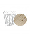 Table filaire d'appoint en métal motif chevron - L 38,5 x l 38,5 x H 40 cm - Gris