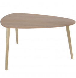 Set de 2 tables gigognes en forme de galet - L 80 x l 40 x H 50 cm - Beige