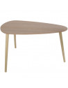 Set de 2 tables gigognes en forme de galet - L 80 x l 40 x H 50 cm - Beige