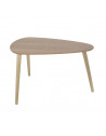 Set de 2 tables gigognes en forme de galet - L 80 x l 40 x H 50 cm - Beige