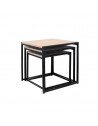 Set de 3 tables gigognes cubes - L 45 x l 45 x H 45 cm - Beige et Noir