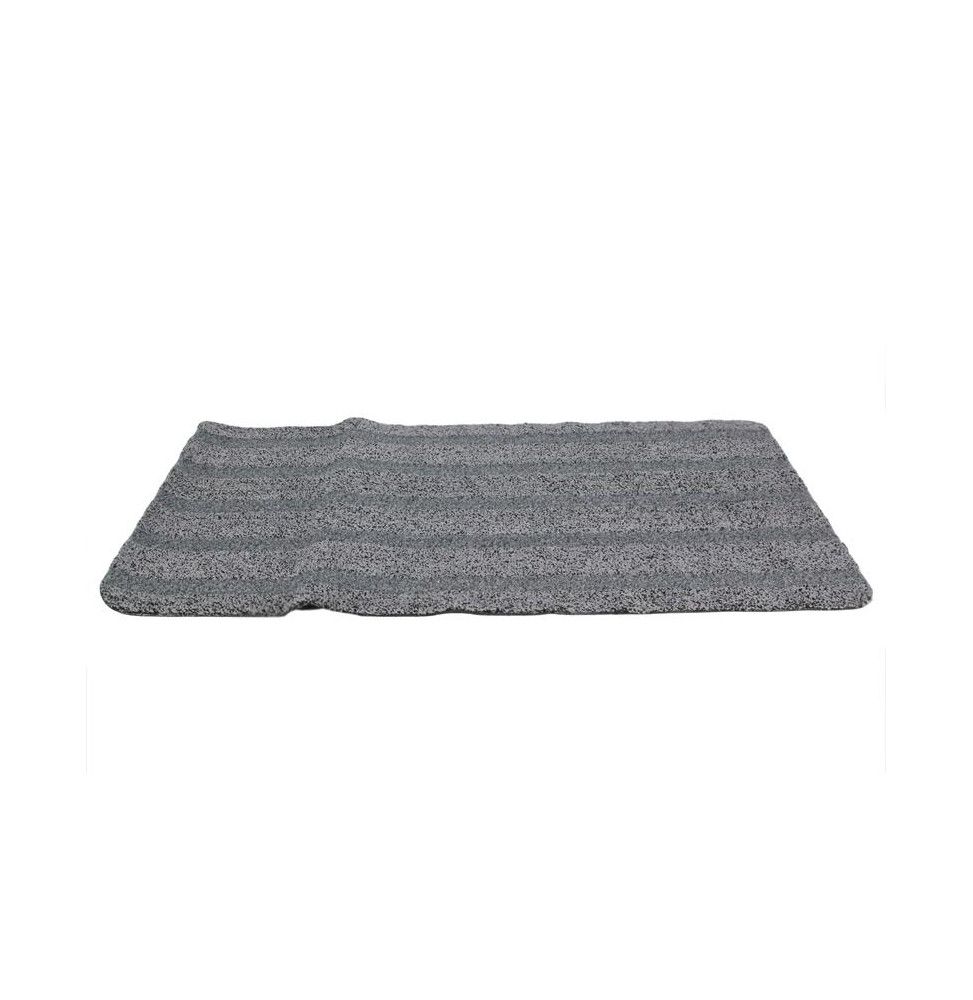 Tapis 2 en 1 ultra absorbant et grattoir - L 75 x l 45 x H 0,5 cm - Gris