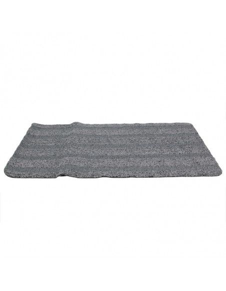 Tapis 2 en 1 ultra absorbant et grattoir - L 75 x l 45 x H 0,5 cm - Gris