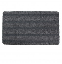 Tapis 2 en 1 ultra absorbant et grattoir - L 75 x l 45 x H 0,5 cm - Gris