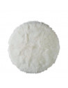 Tapis rond imitation fourrure - L 115 x l 115 x H 1 cm - Blanc