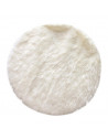 Tapis rond imitation fourrure - L 115 x l 115 x H 1 cm - Blanc