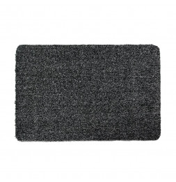 Tapis 2 en 1 ultra absorbant et antidérapant en coton - L 60 x l 40 x H 0,5 cm - Noir