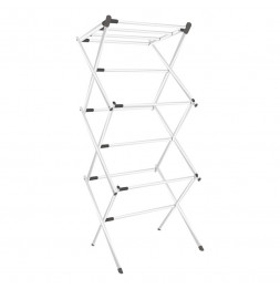 Étendoir à linge accordéon extensible - L 74 x l 37,5 x H 104,5 cm - Blanc