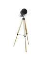 Lampadaire abat-jour noir sur trépied style industriel - L 20 x l 58 x H 145 cm - Beige