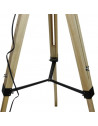 Lampadaire abat-jour noir sur trépied style industriel - L 20 x l 58 x H 145 cm - Beige
