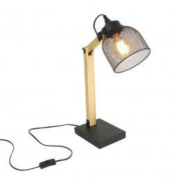 Lampe à poser abat-jour grillagé et bras articulé - L 26 x l 14 x H 38 cm - Noir