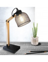 Lampe à poser abat-jour grillagé et bras articulé - L 26 x l 14 x H 38 cm - Noir