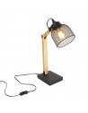 Lampe à poser abat-jour grillagé et bras articulé - L 26 x l 14 x H 38 cm - Noir