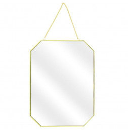 Lot de 3 miroirs avec angles obliques - L 30 x l 0,3 x H 40 cm - Doré