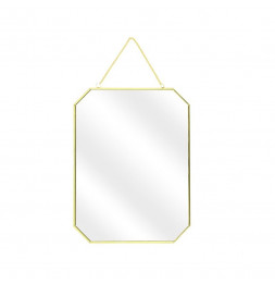 Lot de 3 miroirs avec angles obliques - L 30 x l 0,3 x H 40 cm - Doré