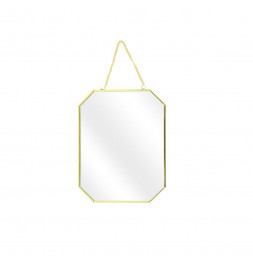 Lot de 3 miroirs avec angles obliques - L 30 x l 0,3 x H 40 cm - Doré