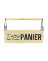 Panier de rangement style bistrot - L 33 x l 20,5 x H 22,5 cm - Beige et Noir