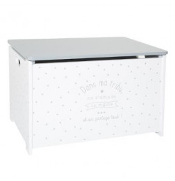 Coffre à jouets - 58 x 38 x 38 cm - Gris