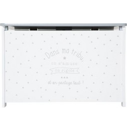 Coffre à jouets - 58 x 38 x 38 cm - Gris