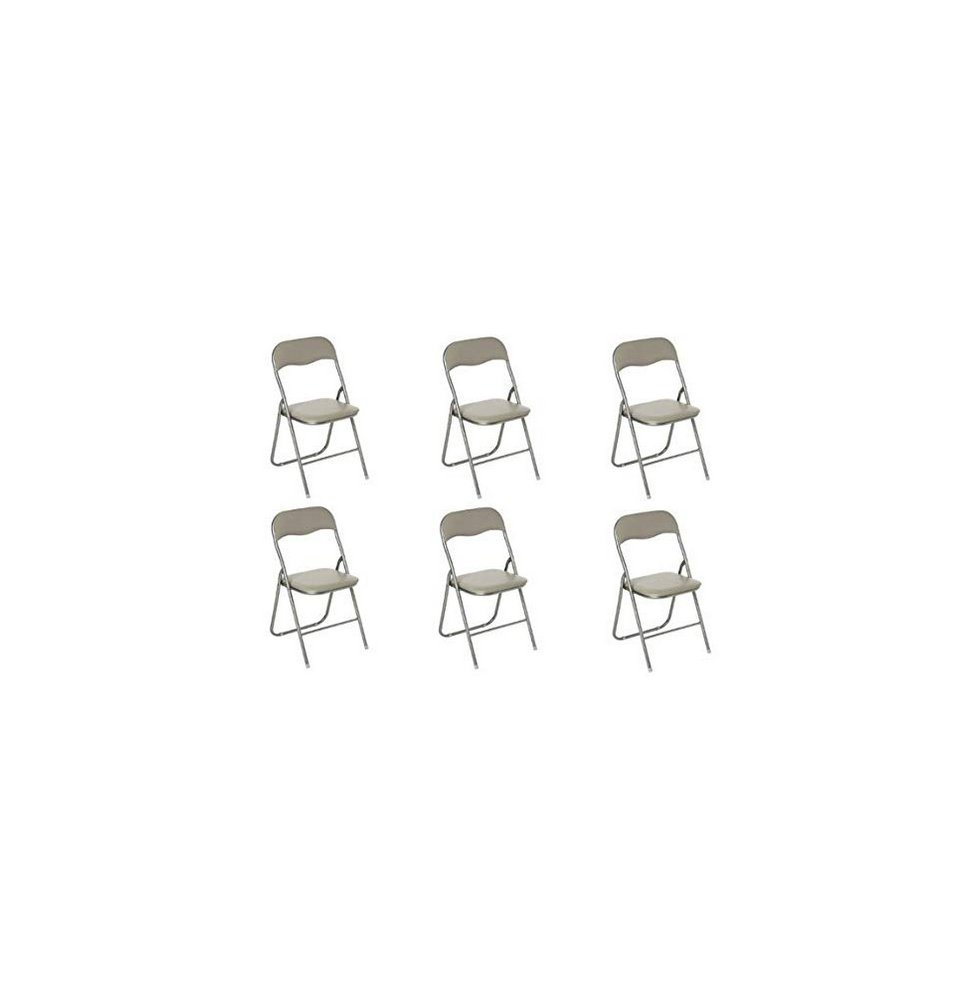 Lot de 6 chaises pliantes - Basic - Taupe
