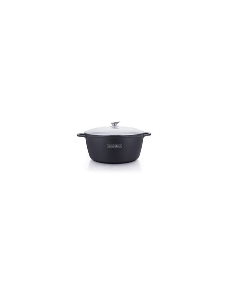 Marmite avec revêtement antiadhésif effet marbre - D 40 cm - Noir