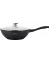 Wok  avec couvercle - Revêtement effet Marbre - D 30 cm - Noir
