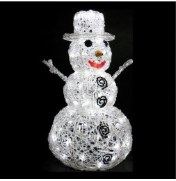 Bonhomme de neige lumineux 57 cm - 96 Leds - Décoration de Noël