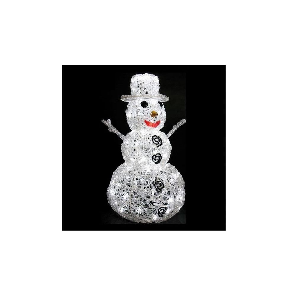 Bonhomme de neige lumineux 57 cm - 96 Leds - Décoration de Noël