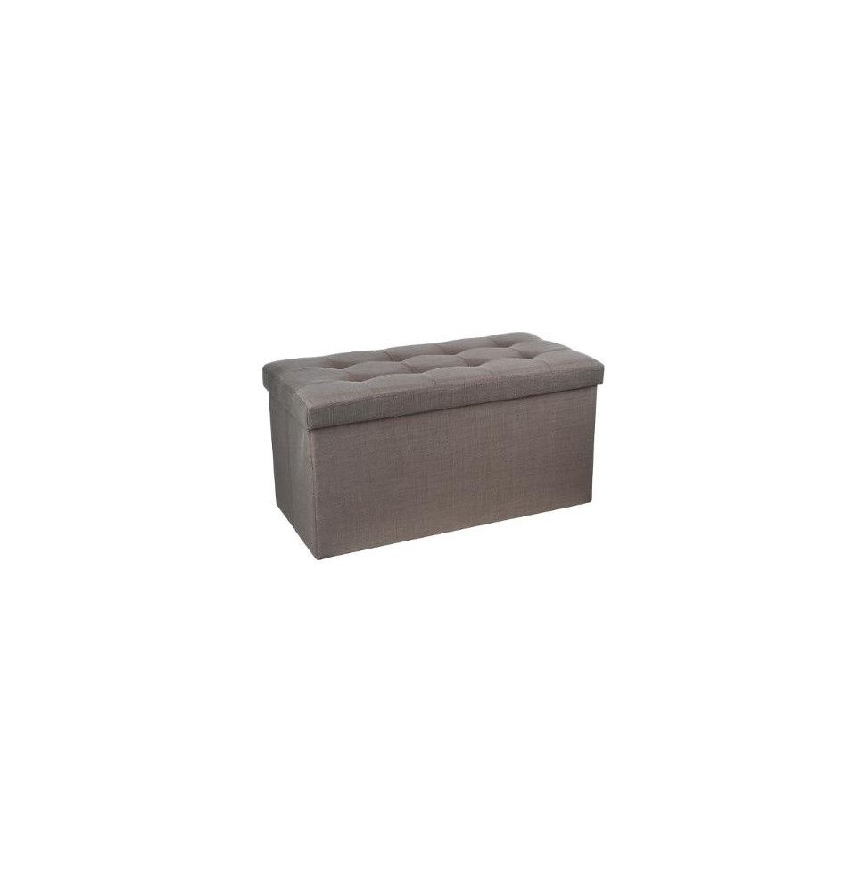 Pouf pliable Lysandre - L 76 x l 38 x H 38 cm - Taupe