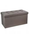 Pouf pliable Lysandre - L 76 x l 38 x H 38 cm - Taupe