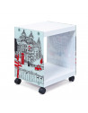 Table d'appoint sur roulettes Londoncube - l 38 x P 33,5 x H 46 cm - Blanc