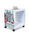 Table d'appoint sur roulettes Londoncube - l 38 x P 33,5 x H 46 cm - Blanc