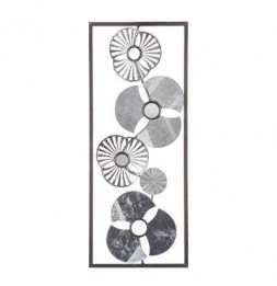 Décoration murale fleurs en métal - L 25 x H 61 cm - Argenté