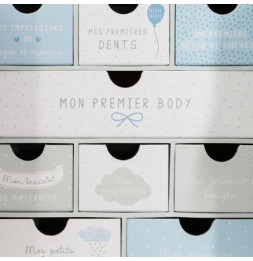 Coffret naissance ouverture nuage - Gris