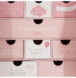 Coffret naissance ouverture nuage - Rose