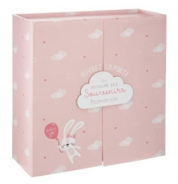 Coffret naissance ouverture nuage - Rose