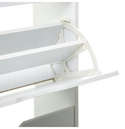 Meuble à chaussures 3 tiroirs - L 60 x P 24 x H 115 cm - Blanc