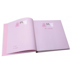 Album photo de naissance à feuillets cristal Lulu - 60 pages - L 30,5 x l 28 cm - Rose