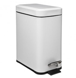 Poubelle rectangle - 5 L - Inox - Blanc