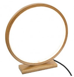 Lampe a led ronde - D 30 x H 32 cm - Bambou