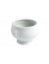 Lot de 4 soupières en porcelaine tête de lion - L 11 x l 11 x H 9 cm - Blanc