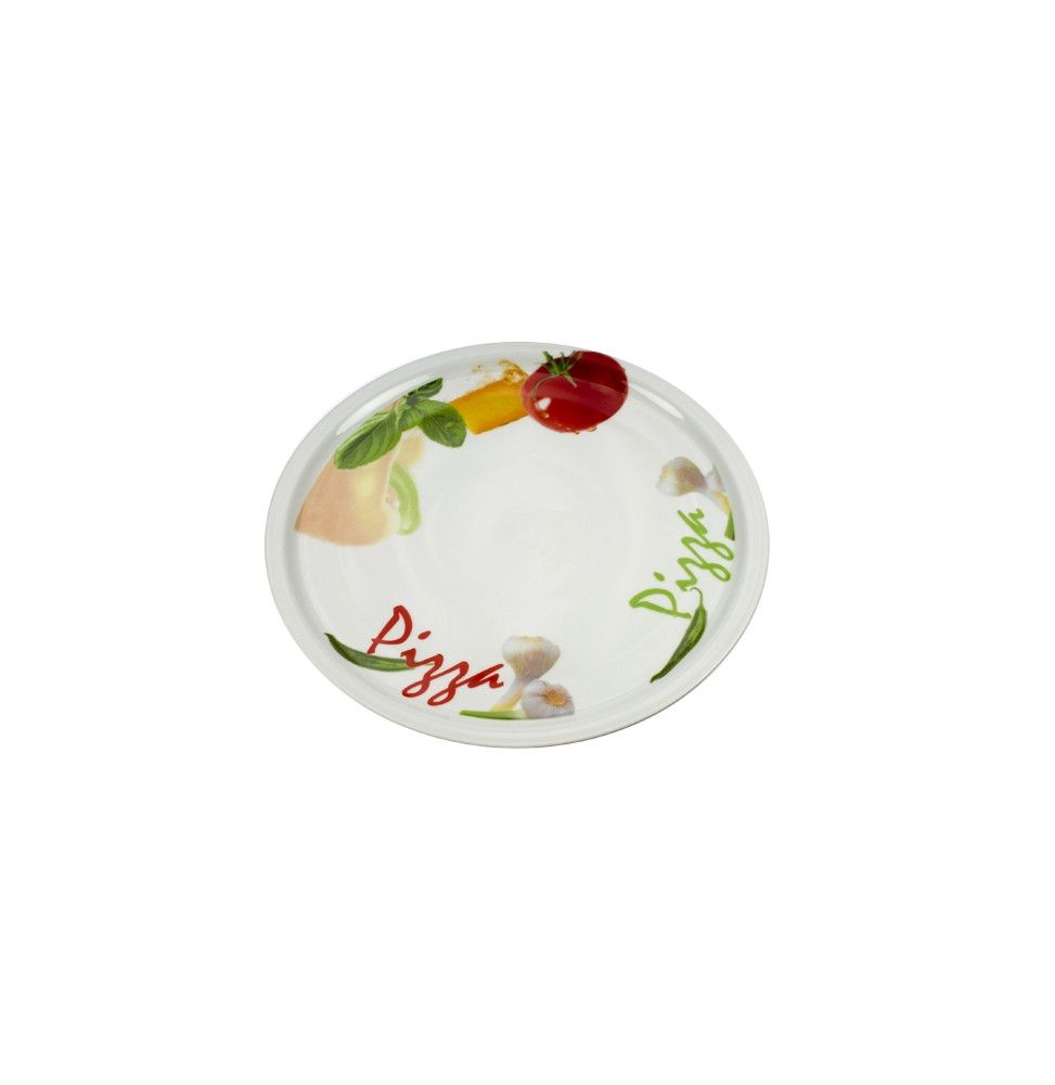 Assiette à pizza en porcelaine - D 30 cm - Blanc