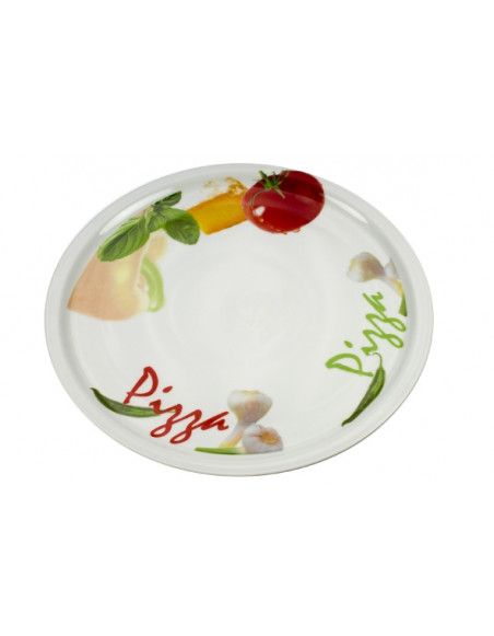 Assiette à pizza en porcelaine - D 30 cm - Blanc