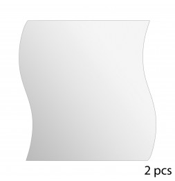 Lot de 2 miroirs adhésifs en forme de vague - 40 x 40 cm - Verre