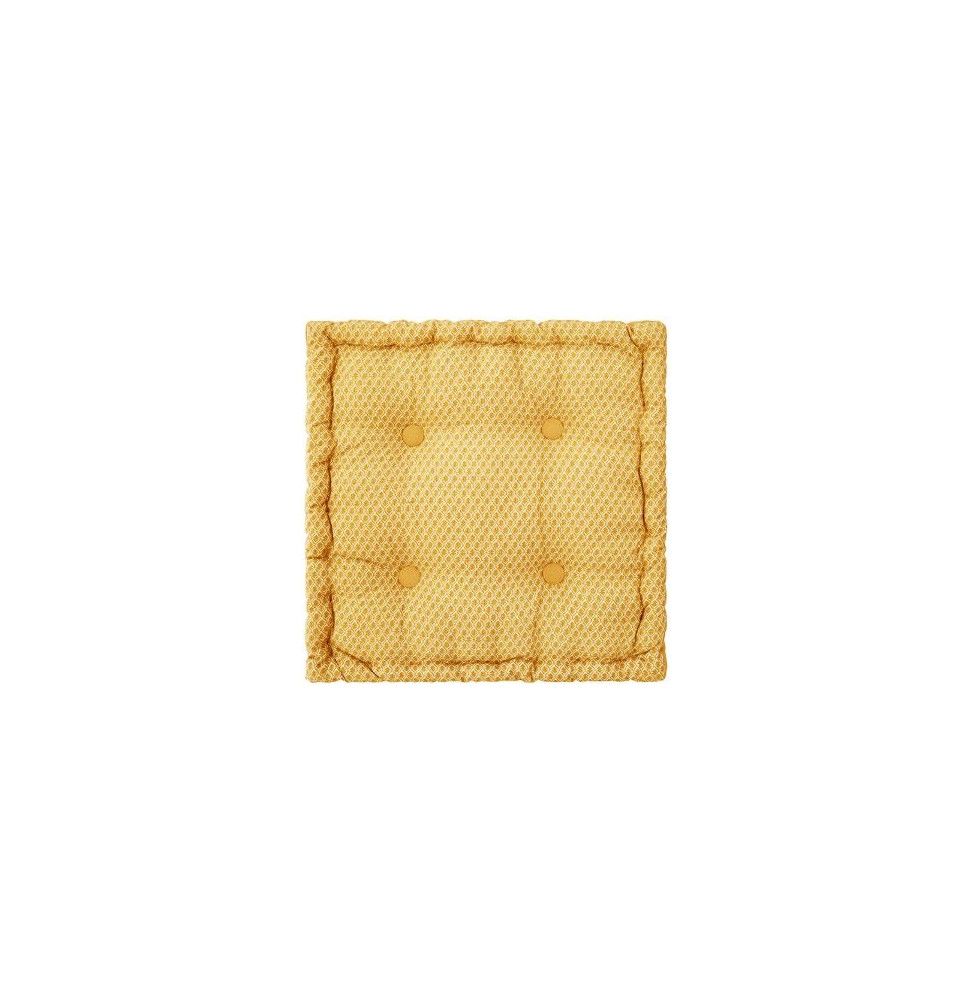 Coussin de sol Otto - 40 x 40 x 8 cm - Jaune