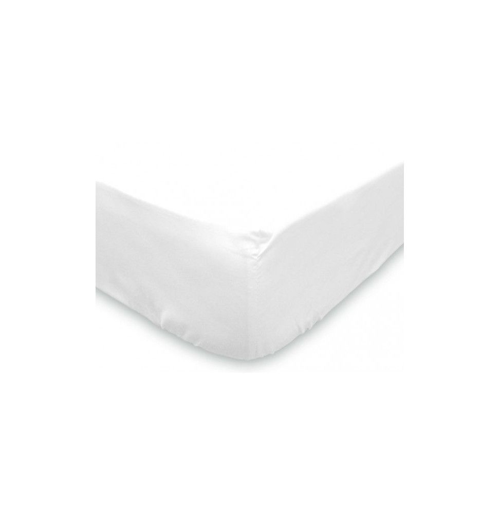 Drap housse Soleil d'Ocre en coton - L 200 x l 140 cm - Blanc