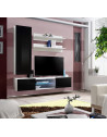 Ensemble TV mural - Fly S1 - 160 x 40 x 190 cm - Noir et blanc