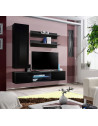 Ensemble TV mural - Fly S1 - 160 x 40 x 190 cm - Noir